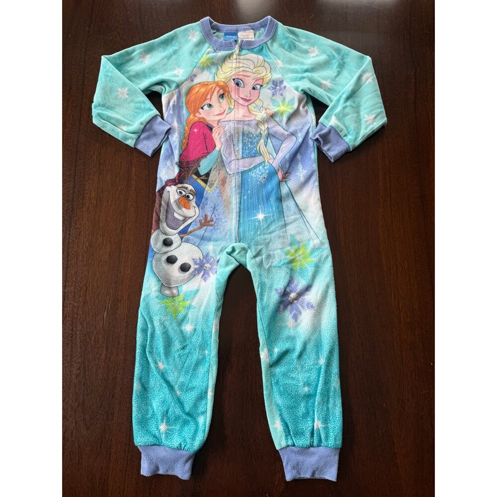 Disney Frozen Fleece Footless Blanket Sleeper Size 4/5 with Elsa, Anna and Olaf